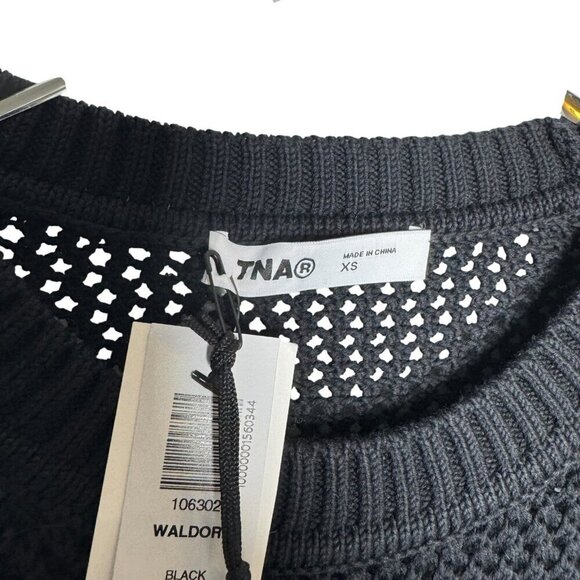 TNA Alameda Sweater Black mesh top womens size XS - Picture 5 of 10